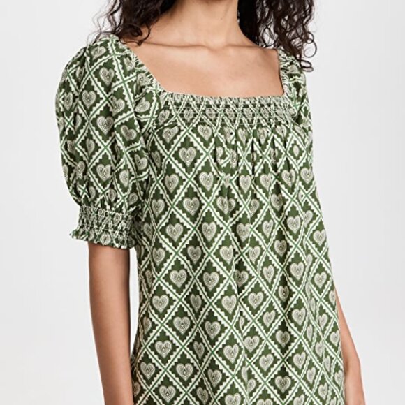 Rhode Mini Dress Women's Evie Dress, Love Lockdown Chive Medium - Picture 1 of 4